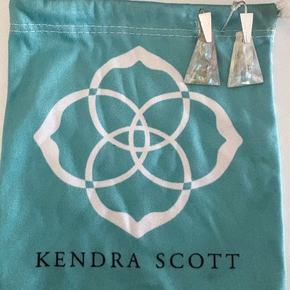 Kendra Scott Silver and Iridescent Abalone Earrings - Picture 2 of 3